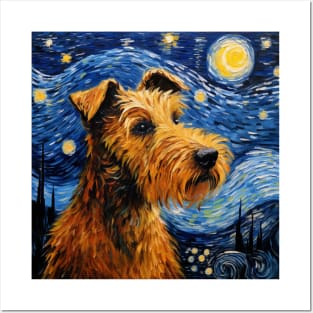 Irish Terrier painted in Van Gogh style Posters and Art